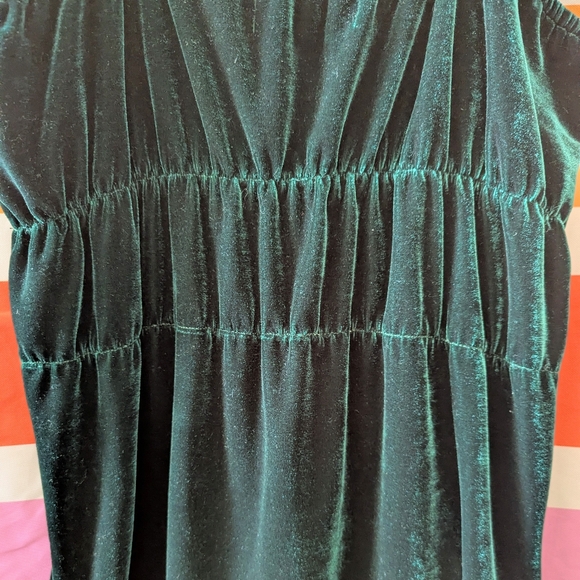 Vintage Velvet Green Slip Dress Y2K 90s Whimsigoth Grunge Dark Acadamia Witchy M - Picture 8 of 11